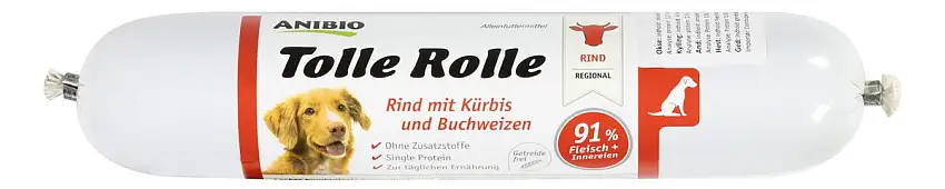 Anibio Tolle Rolle skærepølse m. okse, 91% kød - 400g.