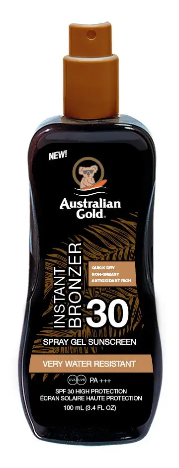 Australian Gold Instant Bronzer Sunscreen Spray Gel SPF30 - 100 ml.