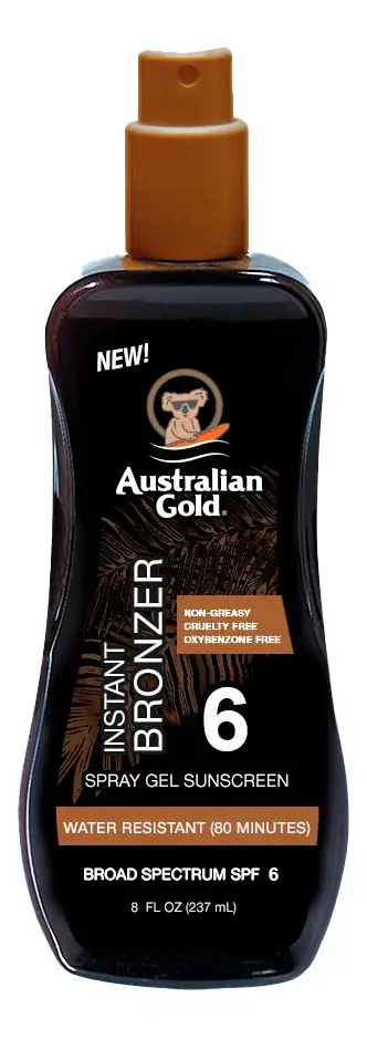 Australian Gold Lotion Sunscreen Spray with bronzer SPF06 - 237 ml.