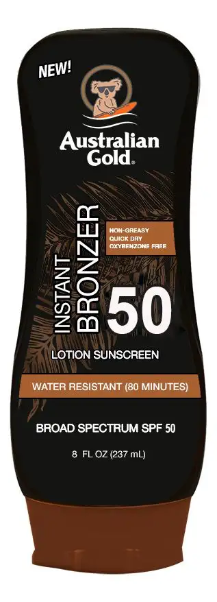Australian Gold Lotion Sunscreen with bronzer SPF50 - 237 ml.