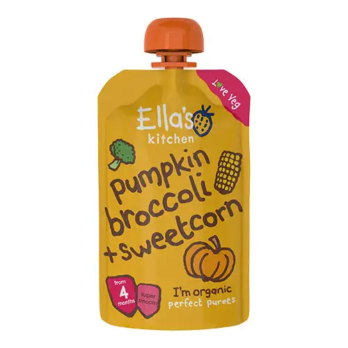 Babymos græskar, broccoli & søde majs 4 mdr Økologisk | 120 gr