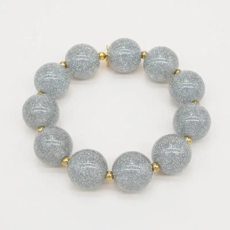 Scrunchie is Back - Bichou (Scrunchie + armbånd) - Sølv glimmer