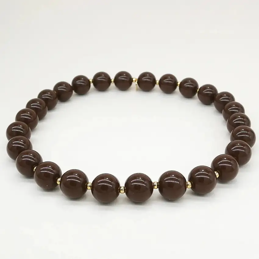 Scrunchie is Back - Bichou (Scrunchie + halskæde) - Brun og guld