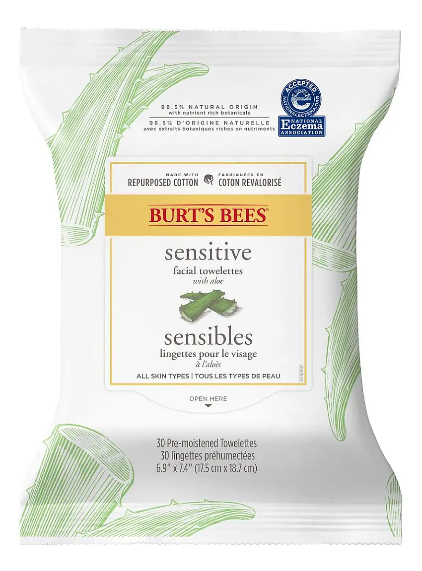 Burt's Bees Facial Cleansing Towelettes Sensitive - 30 stk.