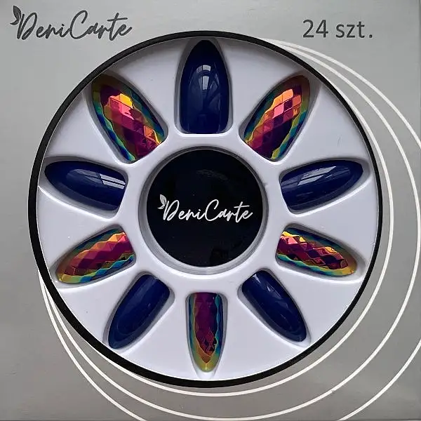 Glitrende kunstige negle, 41175, mørkeblå 12171270