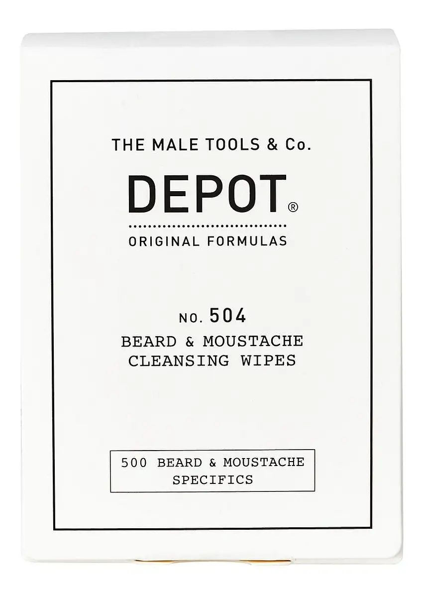 Depot 504 Beard & Moustache Cleansing Wipes - 12 stk.