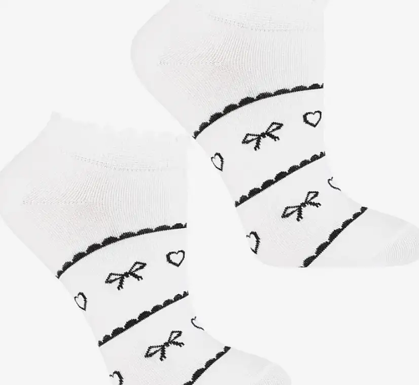 Kvindesokker til anklerne med sløjfer og hjerter 60207661