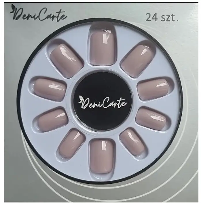 Firkantede nøgne falske negle, 24 stykker 10162510