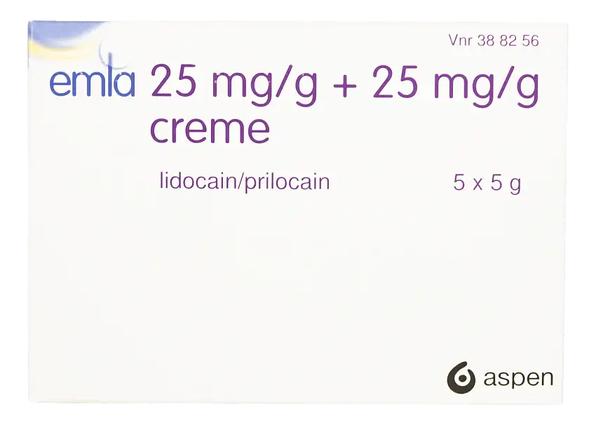 Emla creme 5 x 5 g. + 12 forbindinger