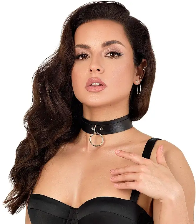 Øko-læder Choker 'Play Grey', sort 18940743