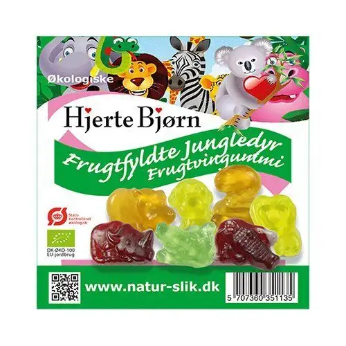 Frugtfyldte Jungledyr Ø - 100 g.