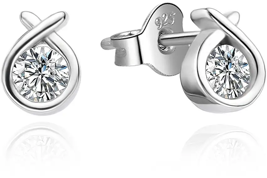 Sølv øreringe med zirkoner 82028837