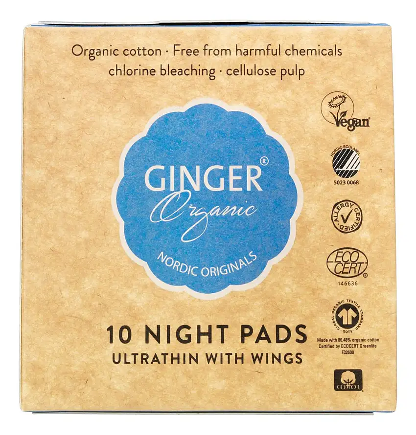 Ginger Organic Natbind m. vinger - 10 stk