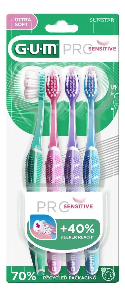 Gum Pro Sensitive Tandbørste Ultra Soft - 4 stk.