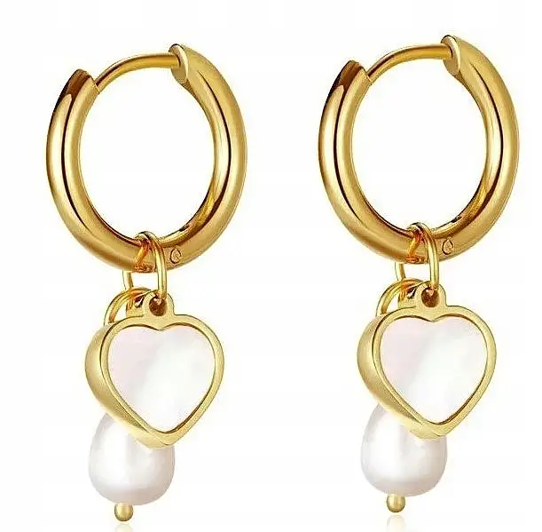 Øreringe i forgyldt rustfrit stål 81589031