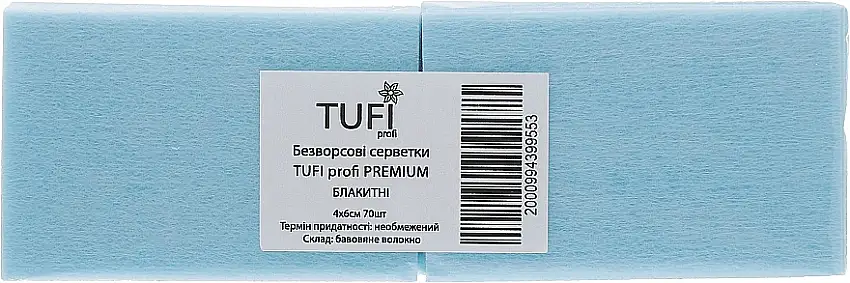 Tykke, fnugfri servietter, 4 x 6 cm, blå 62024683