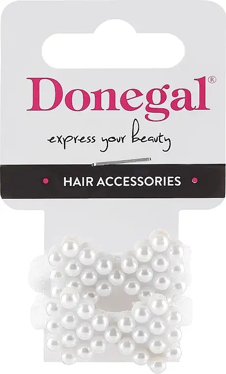 Hårbånd FA-5739+1, hvide, sløjfer med perler 18688472