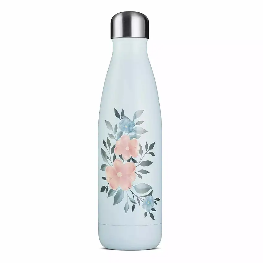 Jobout Vandflaske Blå Blomster - 500 ml