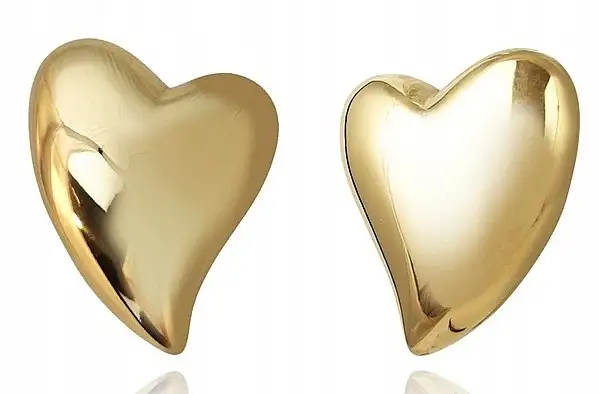 Overtrukket rustfrit stål øreringe "Hjerte", KST3383 13101877