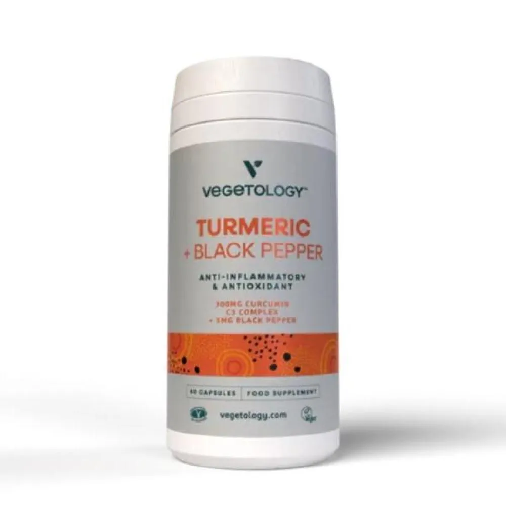 Vegetology Curcumin og piperin, 60 kapsler