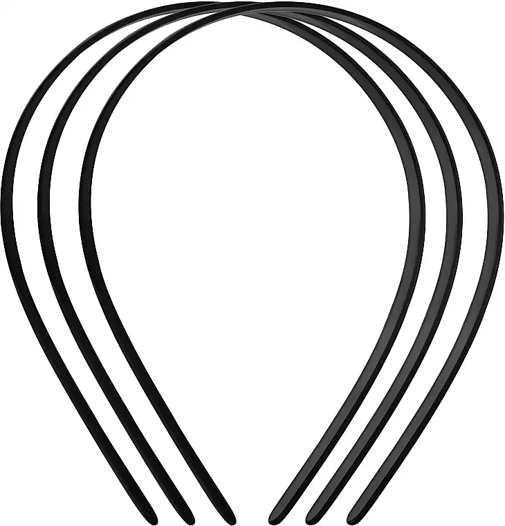 Plast Basic Hårbøjle, medium, 3 stk, sort 62729487