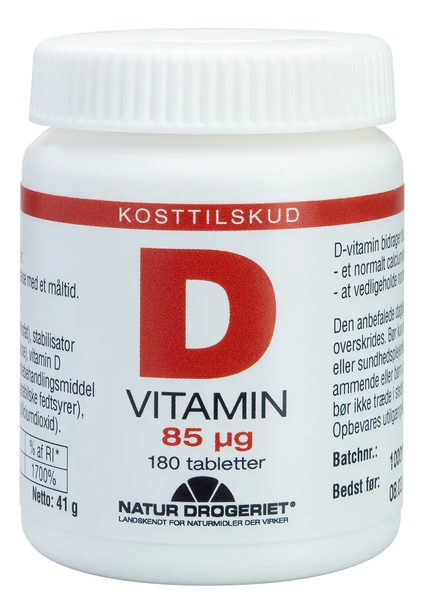 Natur-Drogeriet D-vitamin 85 µg - 180 tabl.