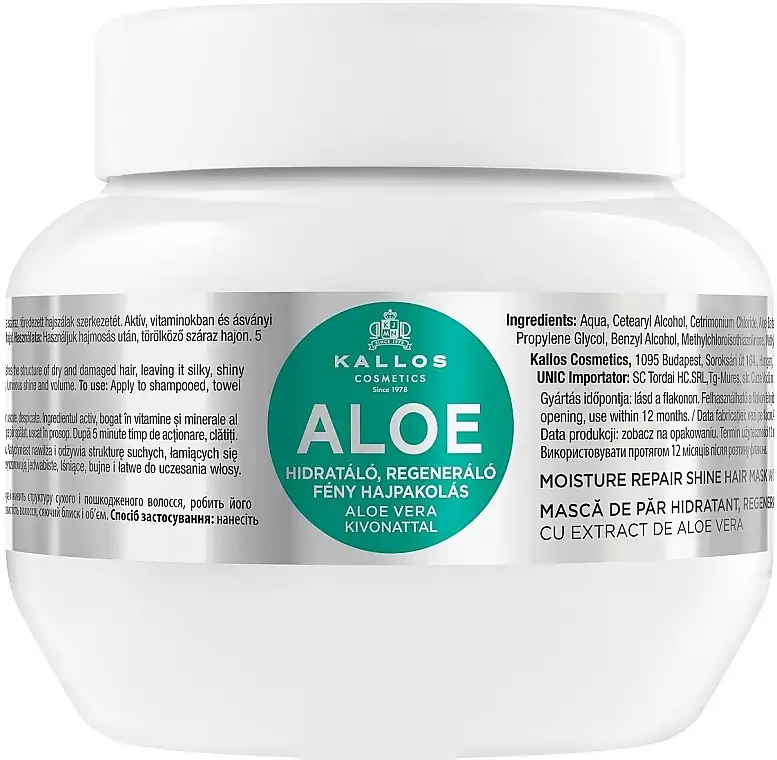 Fugtgivende og repererende maske til tørt og beskadiget hår "Aloe" 95786631
