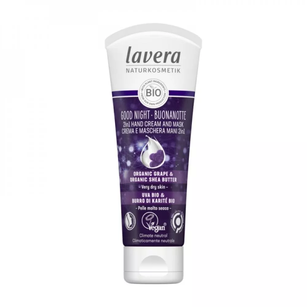 Lavera Natcreme og håndmaske 2-i-1 75 ml