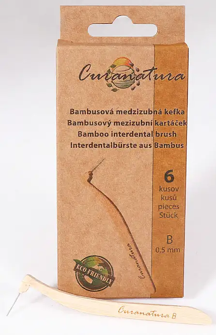 Bambus interdentalbørster, størrelse B (0,5 mm), 6 stk. 50252839