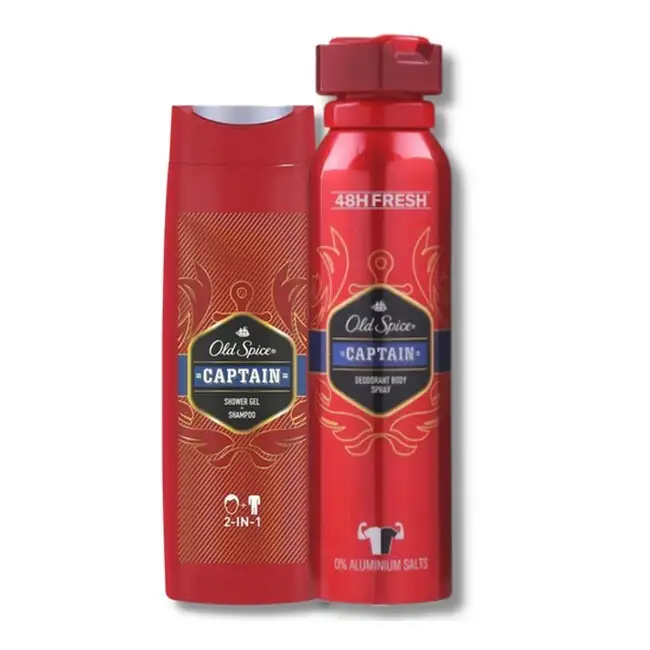Old Spice - Captain Gaveæske Deo Spray & Shower Gel