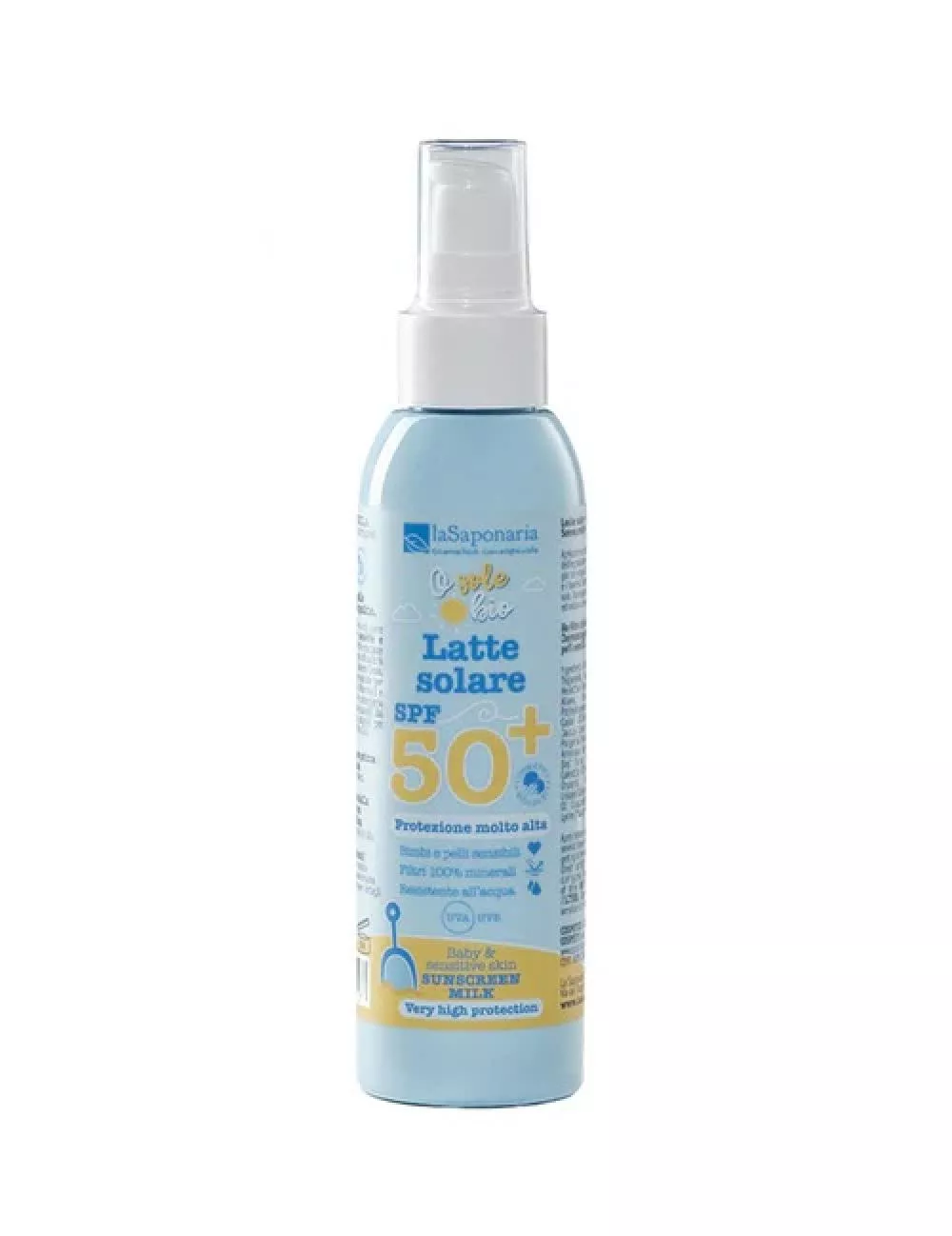 laSaponaria Solcreme til børn og sensitiv hud SPF 50+ ØKO (125 ml)