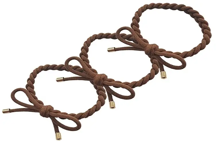 Hårbåndssæt, snoet med sløjfe, brun 51413733