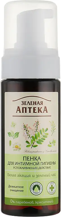 Beroligende intim hygiejneskum med akacieblomstekstrakt og grøn te 16150911
