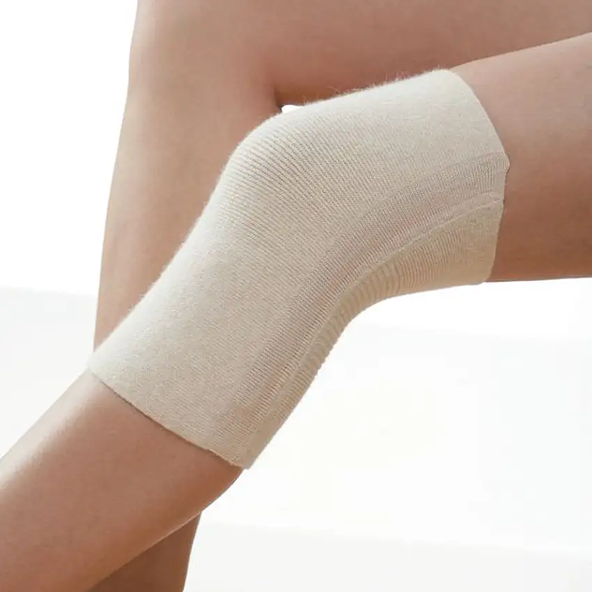 Peters Angora Knævarmer m. silikonebånd Beige XL