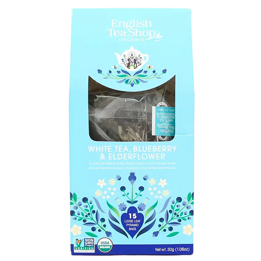 English Tea Shop White Tea Blueberry & Elderflower Te Ø 15 breve