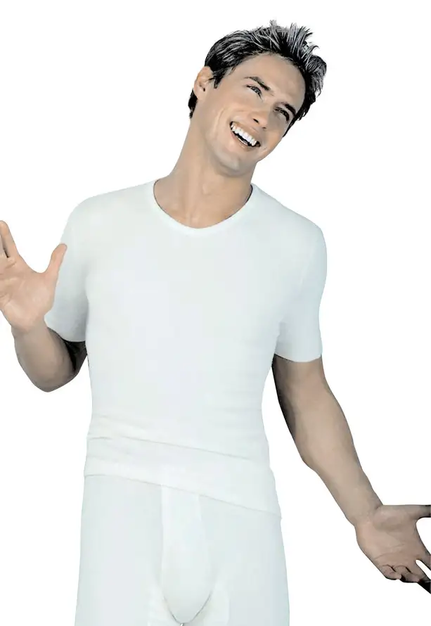 Peters Angora Herreundertrøje Korte Ærmer Natur XXL