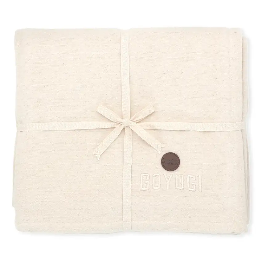 GOYOGI Calm Organic Cotton Yoga Blanket Natural