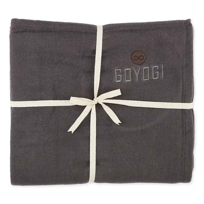 GOYOGI Calm Organic Cotton Yoga Blanket Dark Grey