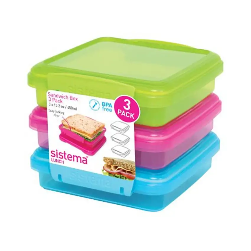 Sistema Opbevaringsboks Sandwich 3-pak Grøn