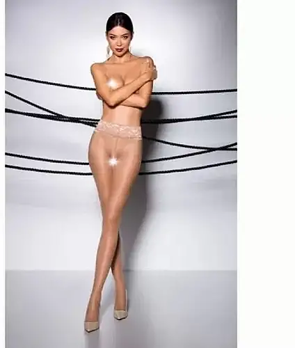 Erotiske strømpebukser med hul 'Tiopen 008', 30 Den, beige 64903210