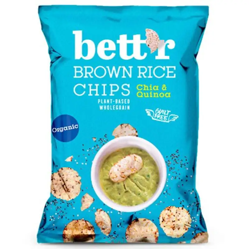 Bett'r  Ris Chips med chia og quinoa - Økologisk - 60 g.