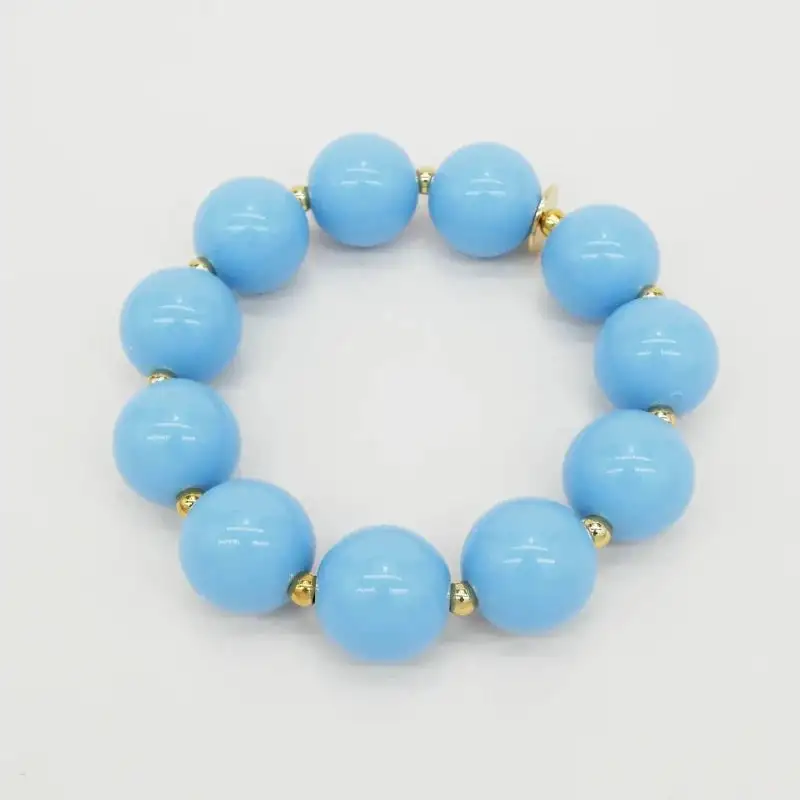 Scrunchie is Back - Bichou (Scrunchie + armbånd) - Lyseblå og Guld