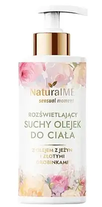 Lysende tør kropsolie med brombærolie og guldpartikler 33089639