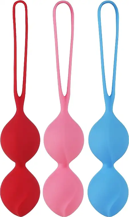 Sæt vaginale kugler rød, pink, blå 3 stk 94532903