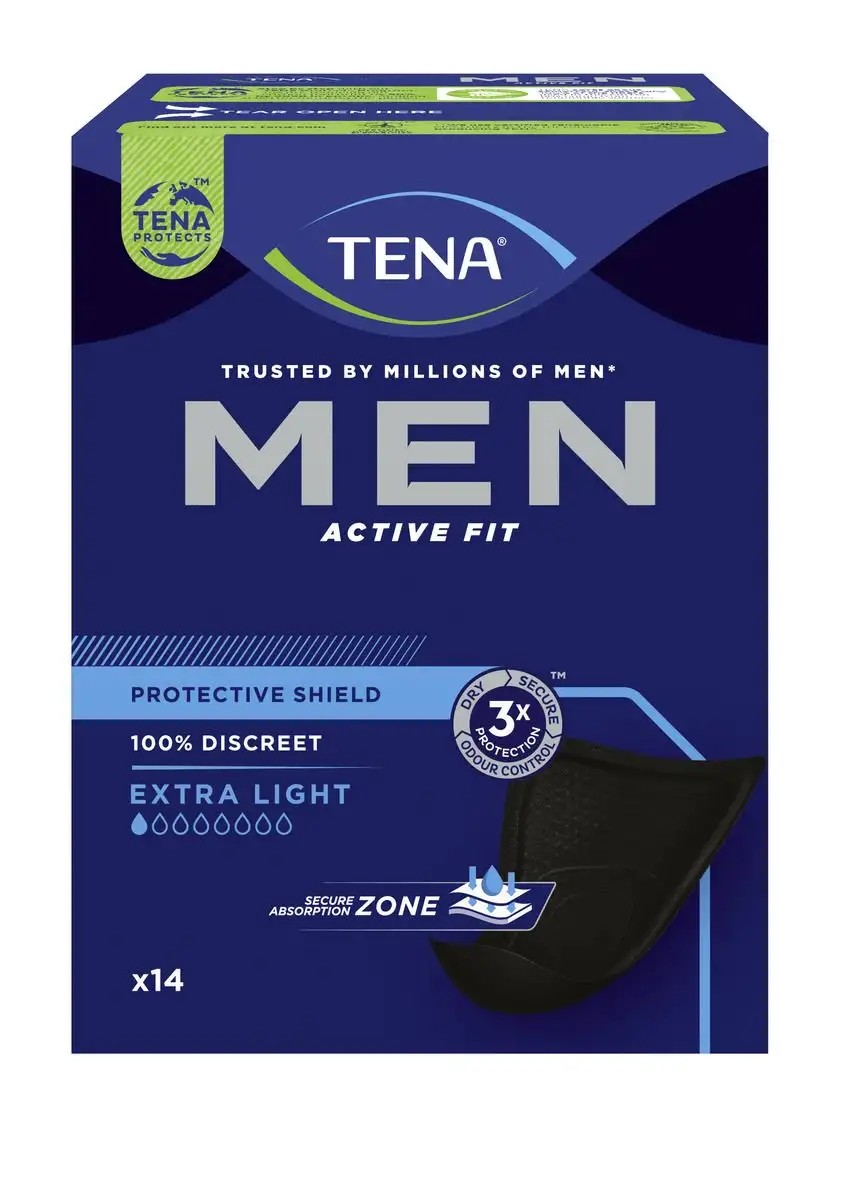TENA Men Active Fit Protective Shield Inkontinensindlæg - 14 stk.