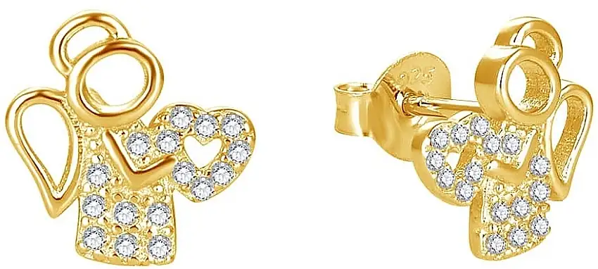 Sølvøreringe 'Engle', gylden nuance 59495911