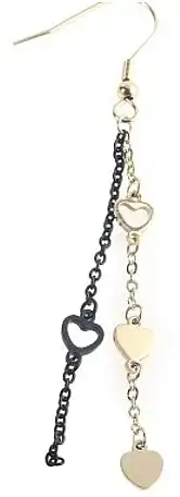 Dameøreringe, vedhæng med hjerter, gyldne 61866656