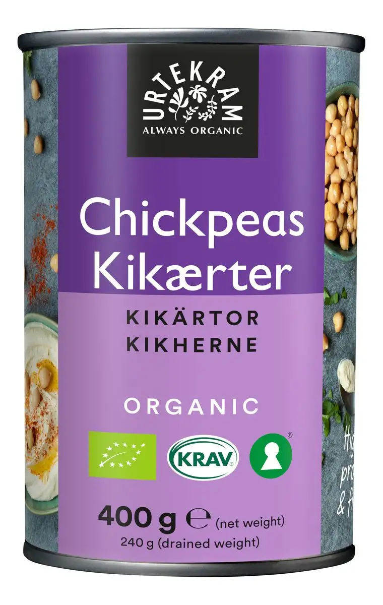 Urtekram Kikærter i dåse Ø - 400 g