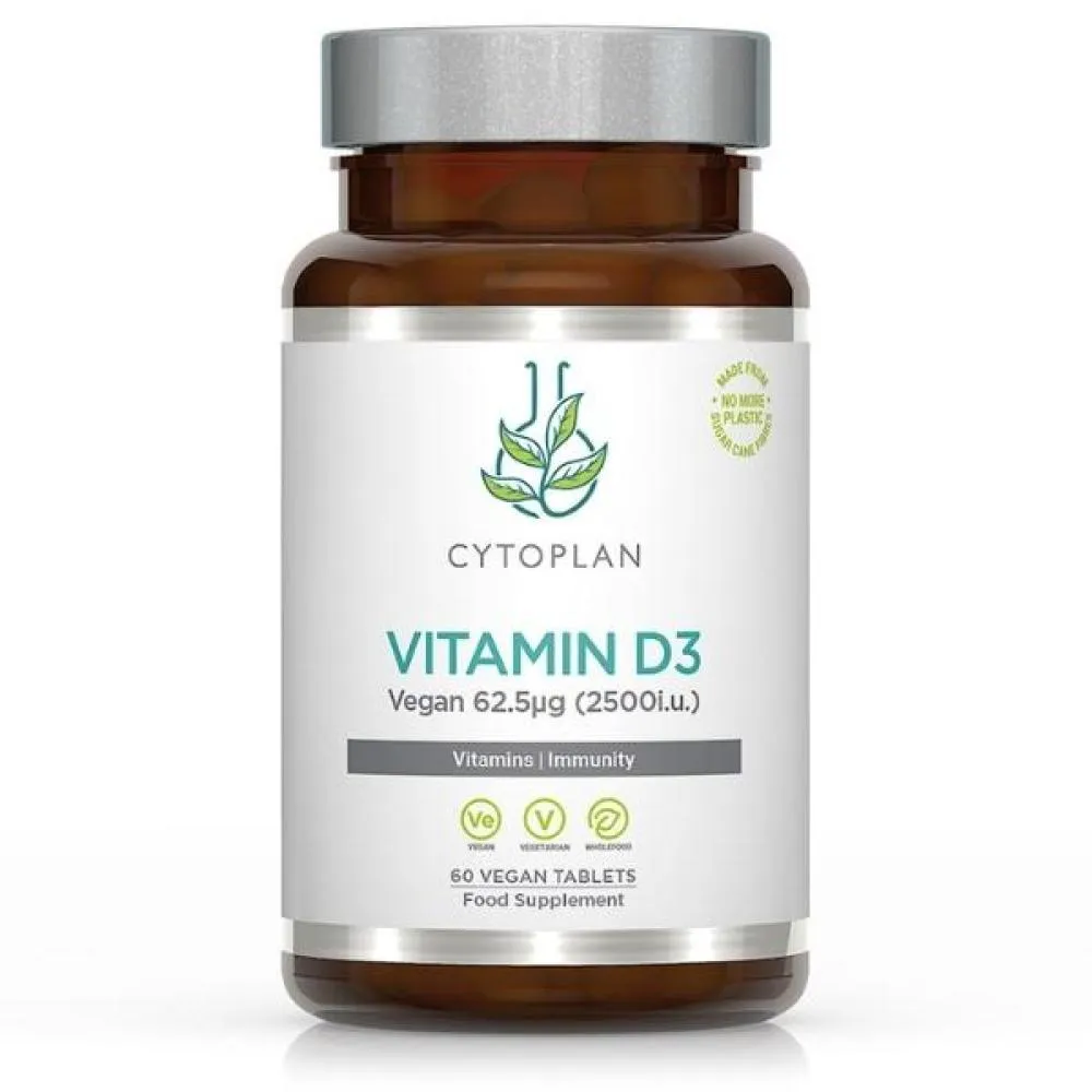 Cytoplan D3-vitamin 2500 IE, 60 veganske tabletter