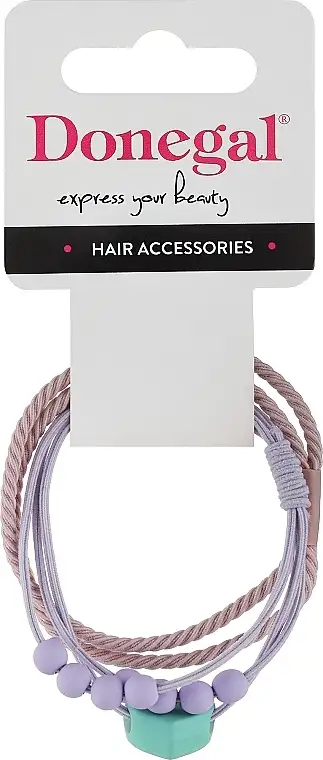 Hår elastik, FA-5697+2, mørk beige + lilla 29111057